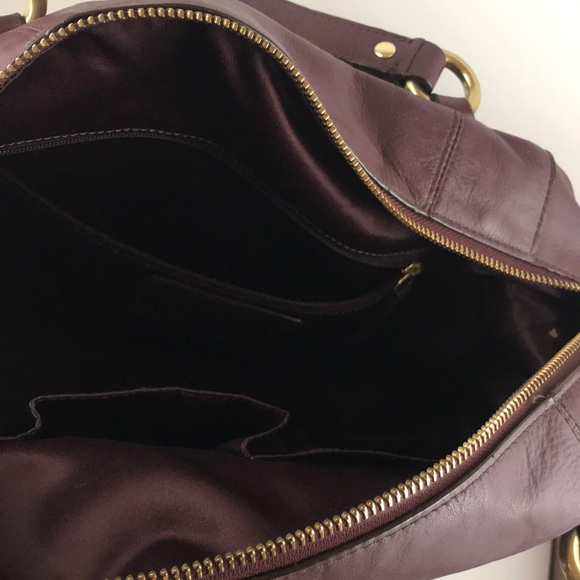 COACH wine-colored leather satchel - Picture 6 of 7
